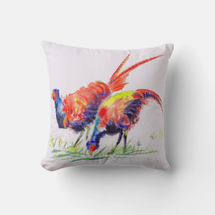 Pheasants Watercolour Cushion