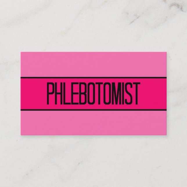 Phelbotomist Baby and Hot Pink Business Card (Front)