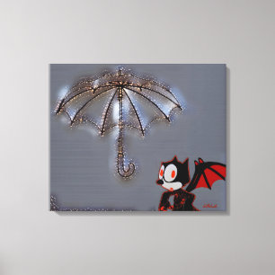 Phelix the Bat and His Magic Umbrella Canvas Print