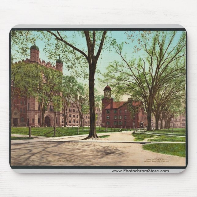 Phelps Hall and Lyceum, Yale College rare Photochr Mouse Pad (Front)