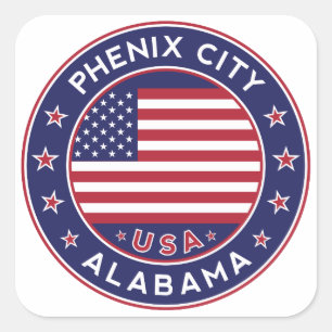 Phenix, Alabama Square Sticker