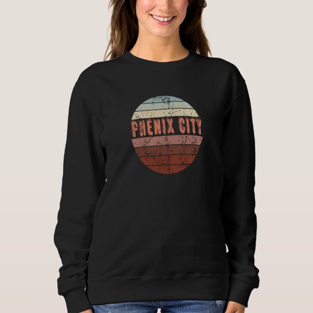 Phenix City Alabama Waikiki Beach Sunset 4 Distres Sweatshirt (Front)