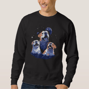 Phenomenal Howling English Bulldog Pack Retro Awes Sweatshirt