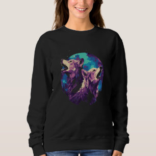 Phenomenal Howling Wolves Wolf Pack Retro Awesomen Sweatshirt