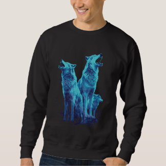 Phenomenal Howling Wolves Wolf Pack Retro Awesomen Sweatshirt