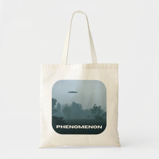Phenomenon UFO UAP Flying Saucer Monochrome Tote Bag (Front)