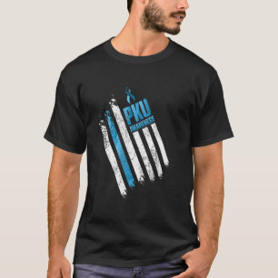 Phenylketonuria Pku Strong Warrior Us Flags Awaren T-Shirt
