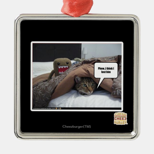 Phew I think I lost him Metal Tree Decoration (Front)