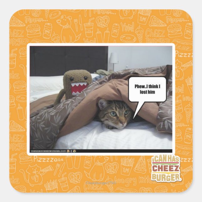 Phew I think I lost him Square Sticker (Front)