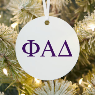 Phi Alpha Delta Greek Letters Metal Tree Decoration