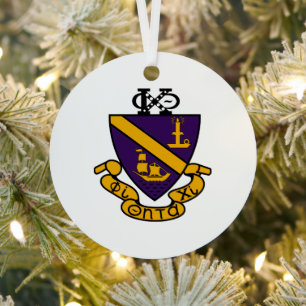 Phi Chi Theta   Colour Crest Metal Tree Decoration