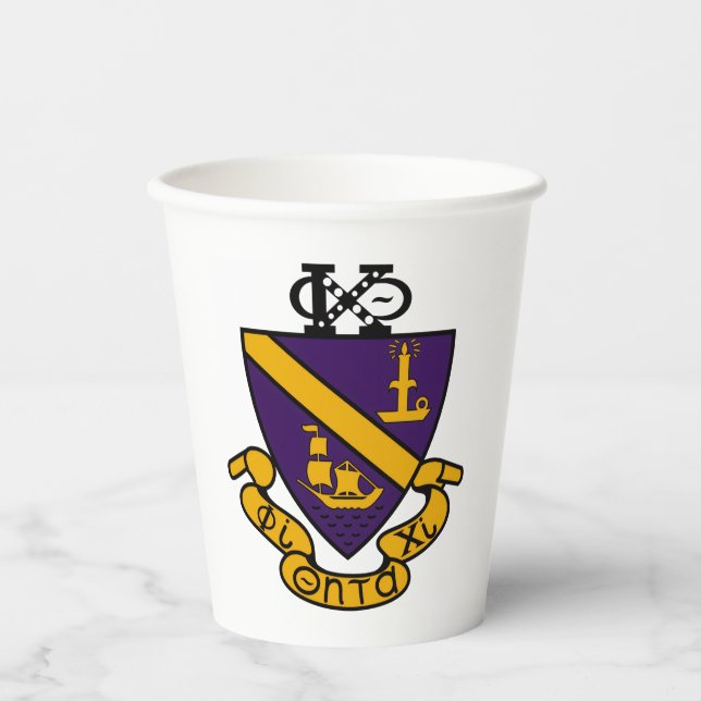 Phi Chi Theta | Colour Crest Paper Cups (Front)