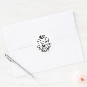 Phi Chi Theta Crest B&W Classic Round Sticker