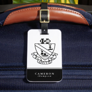 Phi Chi Theta Crest B&W Luggage Tag