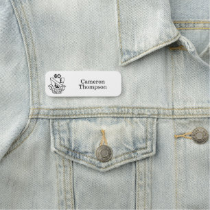 Phi Chi Theta Crest B&W Name Tag