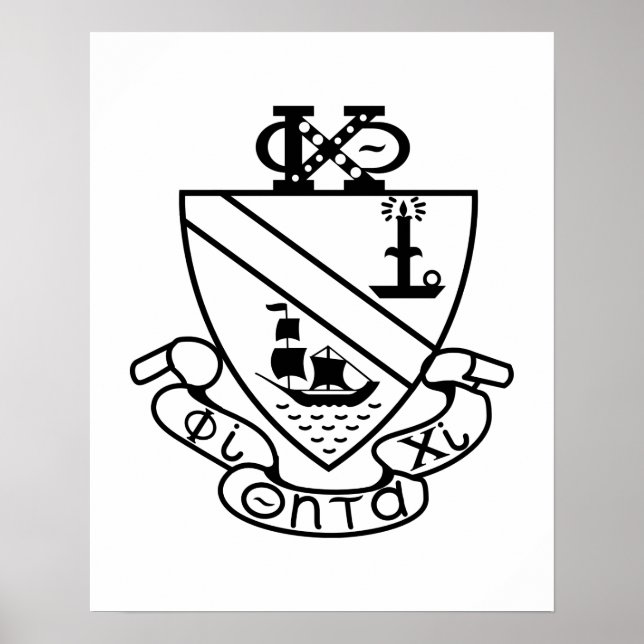 Phi Chi Theta Crest | B&W Poster (Front)