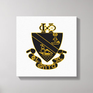 Phi Chi Theta Crest   Gold and Black Canvas Print
