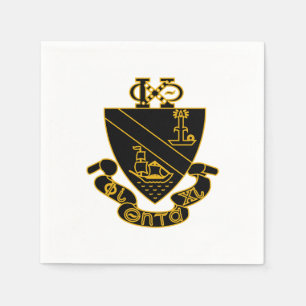 Phi Chi Theta Crest Gold and Black Napkin