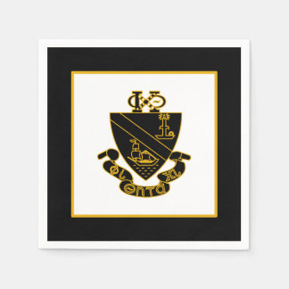 Phi Chi Theta Crest | Gold and Black Napkin