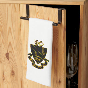 Phi Chi Theta Crest Gold and Black Tea Towel