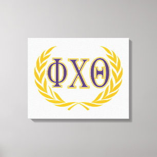Phi Chi Theta   Greek with Wreath Canvas Print