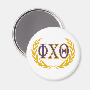 Phi Chi Theta Greek with Wreath Magnet