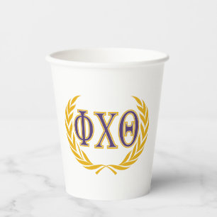 Phi Chi Theta Greek with Wreath Paper Cups