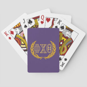 Phi Chi Theta Greek with Wreath Playing Cards