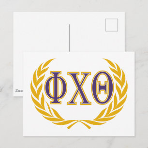 Phi Chi Theta Greek with Wreath Postcard
