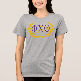 Phi Chi Theta | Greek with Wreath Tri-Blend Shirt