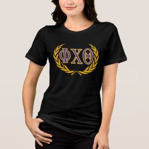Phi Chi Theta Greek with Wreath Tri-Blend Shirt