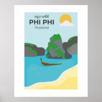 Phi Phi Island Thailand Travel Art