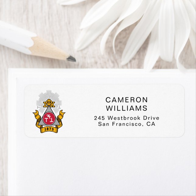 Phi Sigma Kappa Crest Return Address Label (Insitu)