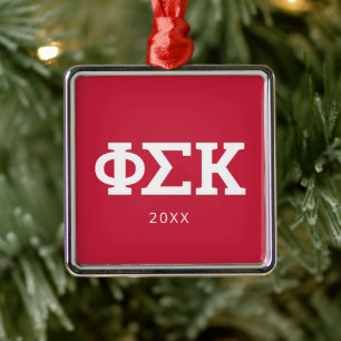 Phi Sigma Kappa Letters Metal Ornament