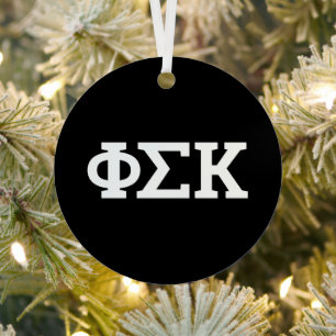 Phi Sigma Kappa Letters Metal Tree Decoration