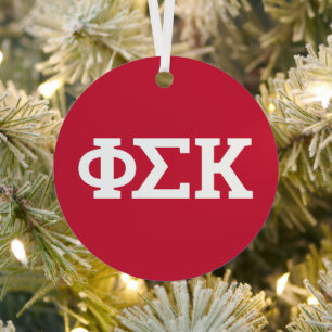 Phi Sigma Kappa Letters Metal Tree Decoration