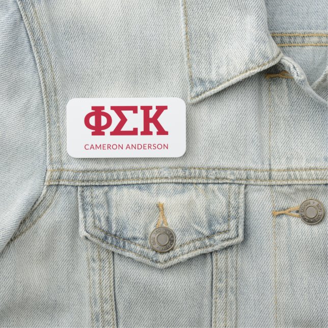 Phi Sigma Kappa Letters Name Tag (In Situ)