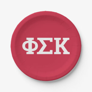 Phi Sigma Kappa Letters Paper Plate