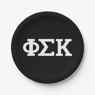Phi Sigma Kappa Letters Paper Plate