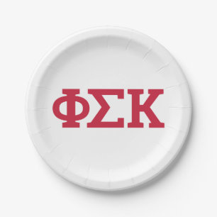 Phi Sigma Kappa Letters Paper Plate