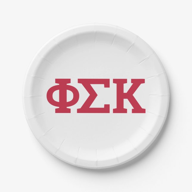 Phi Sigma Kappa Letters Paper Plate (Front)