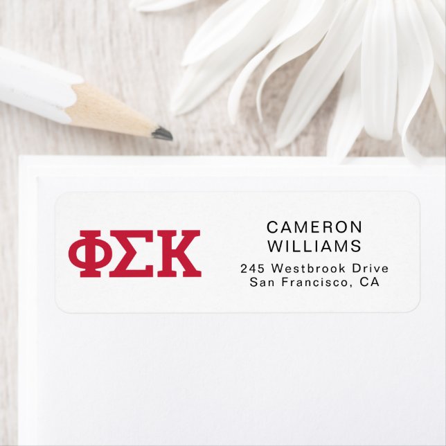 Phi Sigma Kappa Letters Return Address Label (Insitu)