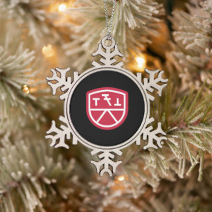 Phi Sigma Kappa Shield Snowflake Pewter Christmas Ornament
