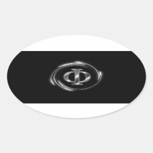 Phi symbol oval sticker
