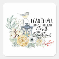 Phil 4:13 I Can Do All Things Christmas Sticker