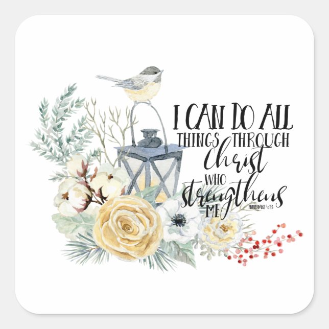 Phil 4:13 I Can Do All Things Christmas Sticker (Front)
