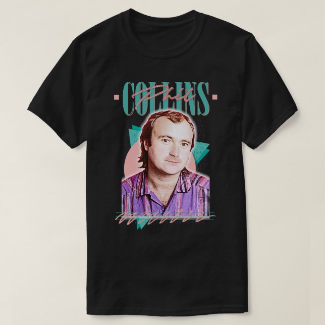 Phil Collins Retro 80s Aesthetic Fan Design T-Shirt (Design Front)