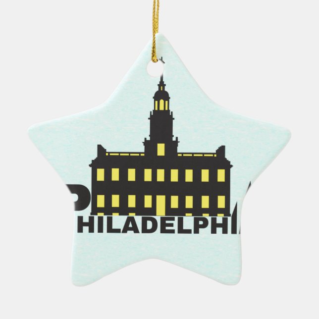 Philadelphia 1 ceramic tree decoration (Front)