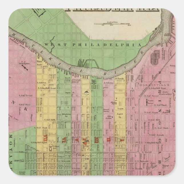 Philadelphia 3 square sticker (Front)