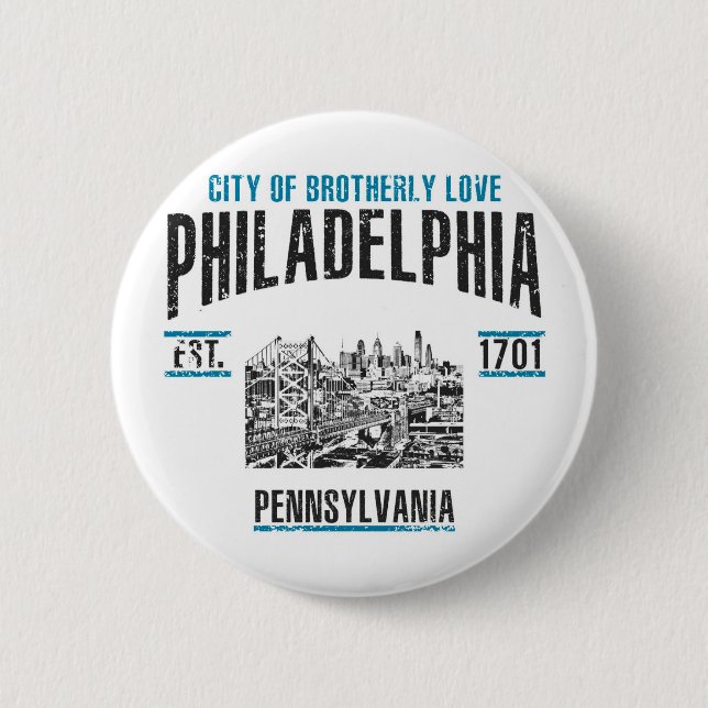 Philadelphia 6 Cm Round Badge (Front)